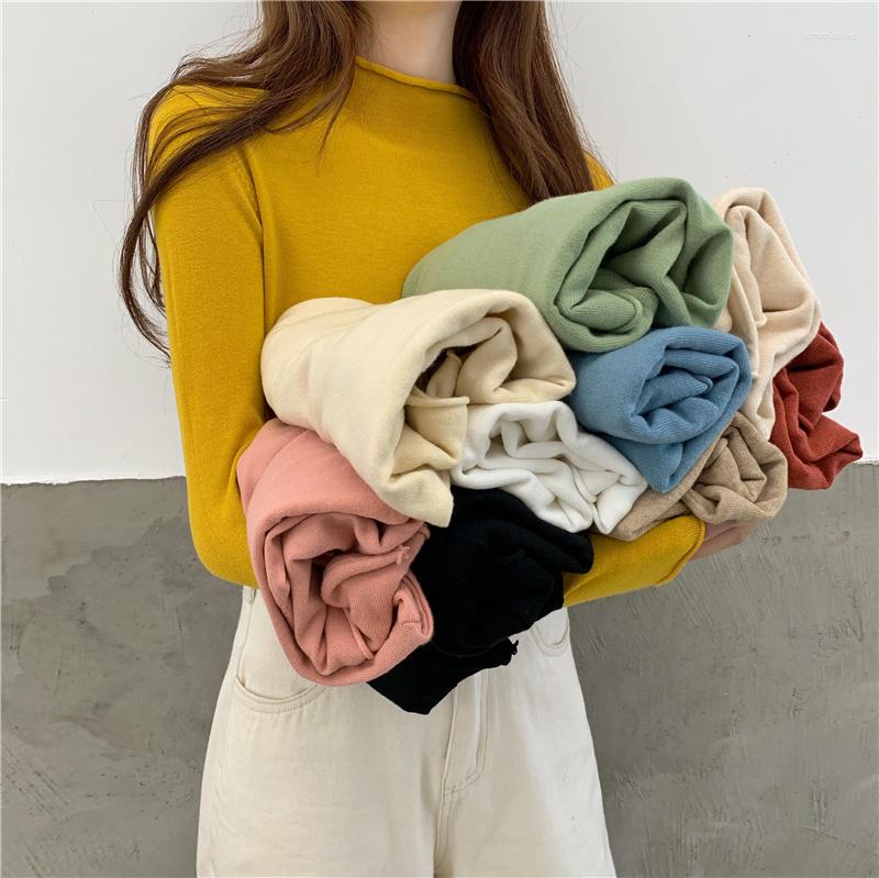 

Women's Sweaters Half High Collar With A Bottomed Shirt Inside Women's Spring Autumn Winter 2022 Style Sweater Slim Long Sleeve Top, Black