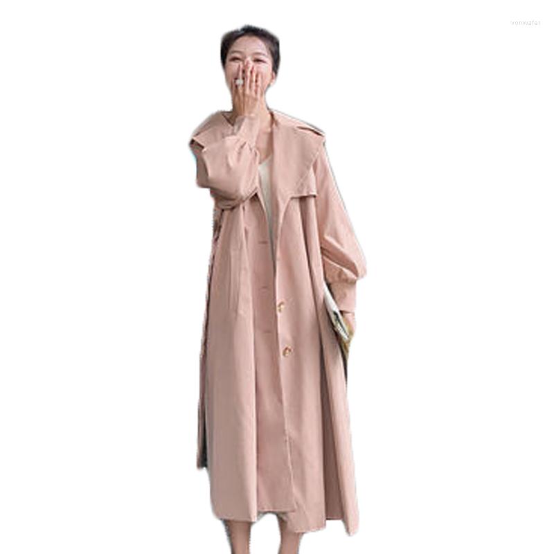 

Women' Trench Coats 2022 Autumn Women' Windbreaker Arrival Slim Female Quality Ladies Long Fashion Women Outerwear Overcoats, Black