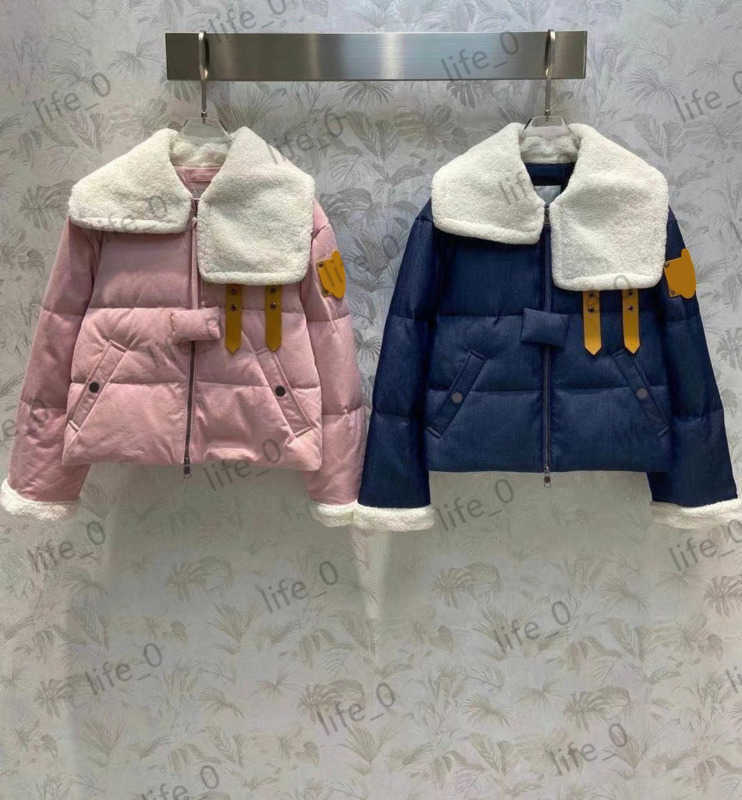 

Fashion Brand Womens Jackets Overturned Wool Collar Short Outerwear Tops Cuff Zipper Trim Thickened Coats Designer Casual Joker Jacket Women 2 Colors 1970