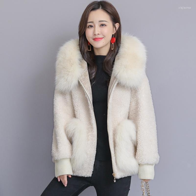 

Women' Fur Hooded Autumn Winter Women Faux Coat Pink Furry Jacket Fashion Korean Plus Size Manteau Femme Hiver 2022 KJ4295, Blue