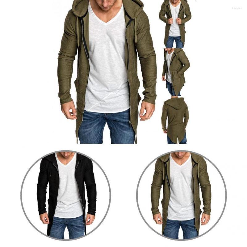 

Men's Down Fashion Zipper Hoodies Soft Casual Men Longline Cardigan Hoodie, Black