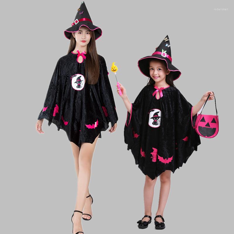 

Stage Wear Halloween Children's Girls' Performance Cloak Robe Parent-Child
