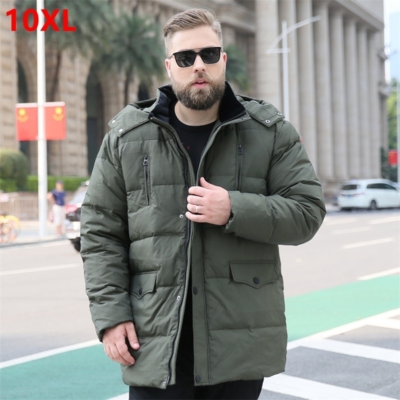 

Men's Down Parkas large size down jacket male man plus fertilizer winter warm 150kg oversized thick section 10XL 9XL 8XL 7XL 6XL 221010, Army green