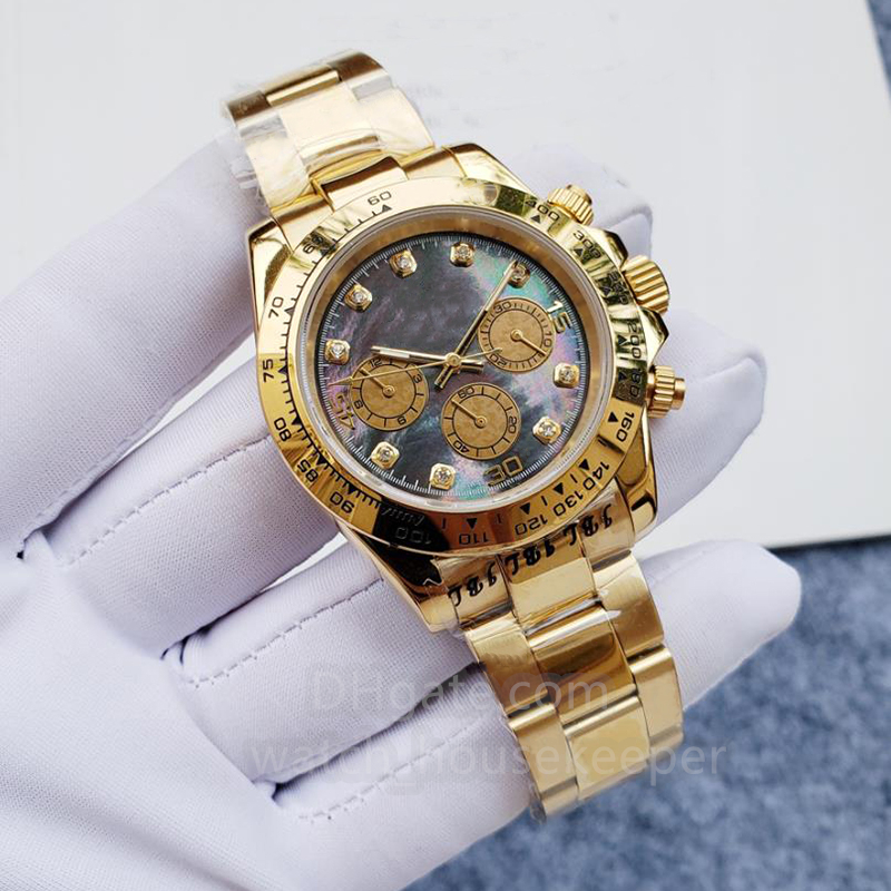 

Men's sports mechanical watch with a diameter of 40mm stainless steel multi-function dial and hand inlaid diamonds, Tool