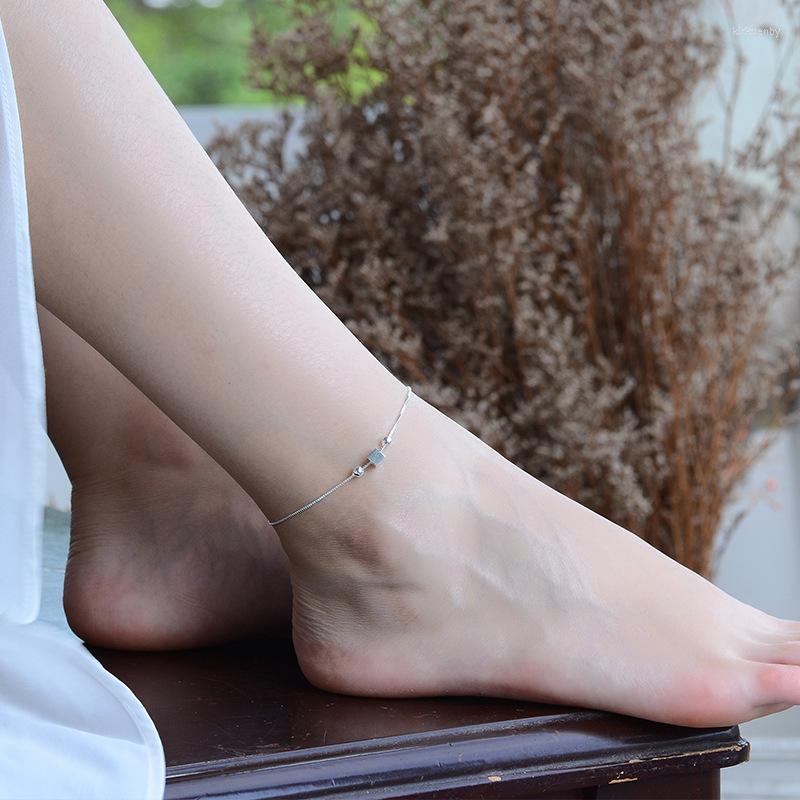 

Anklets Everoyal Fashion Bracelets Silver 925 For Girl Jewelry Charm Square Women Birthday Party Accessories Female