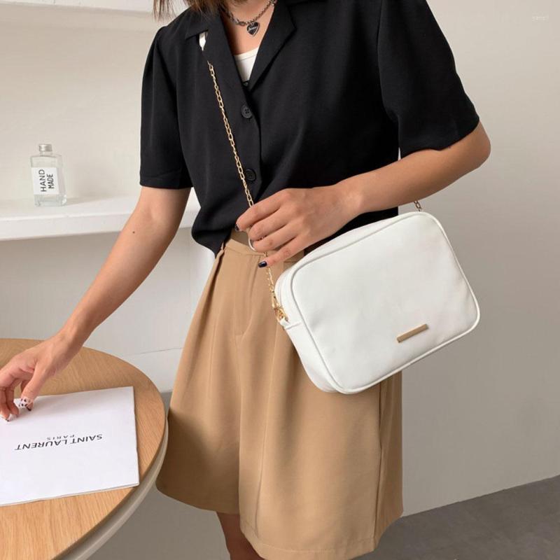 

Evening Bags Vintage Shoulder For Women Fashion Crossbody Bag Female Casual Square Chain Handbag Leather Ladies All-Match Daily Clutch, White