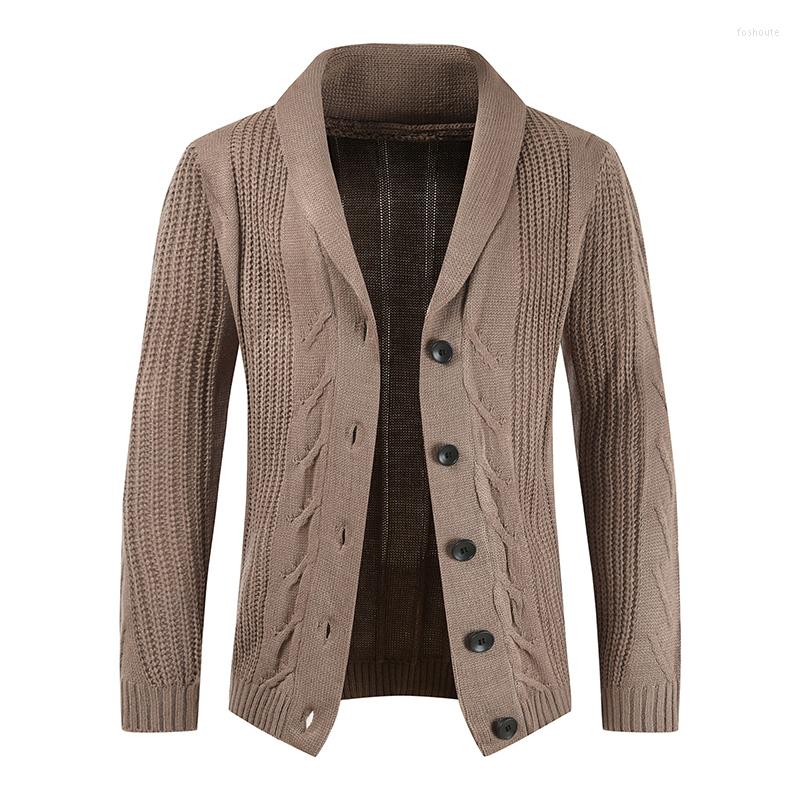 

Men' Sweaters -3XL Mens Cardigan Knitted Jacket Shawl Collar Long Sleeve Loose Chunky Cable Knit V Neck Coat Korean Streetwear Clothing, Blue cardigan male
