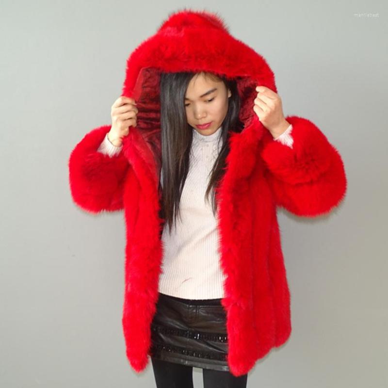 

Women' Fur Real Coat Woman Short 2022 Models Fashion Collocation 7, Red