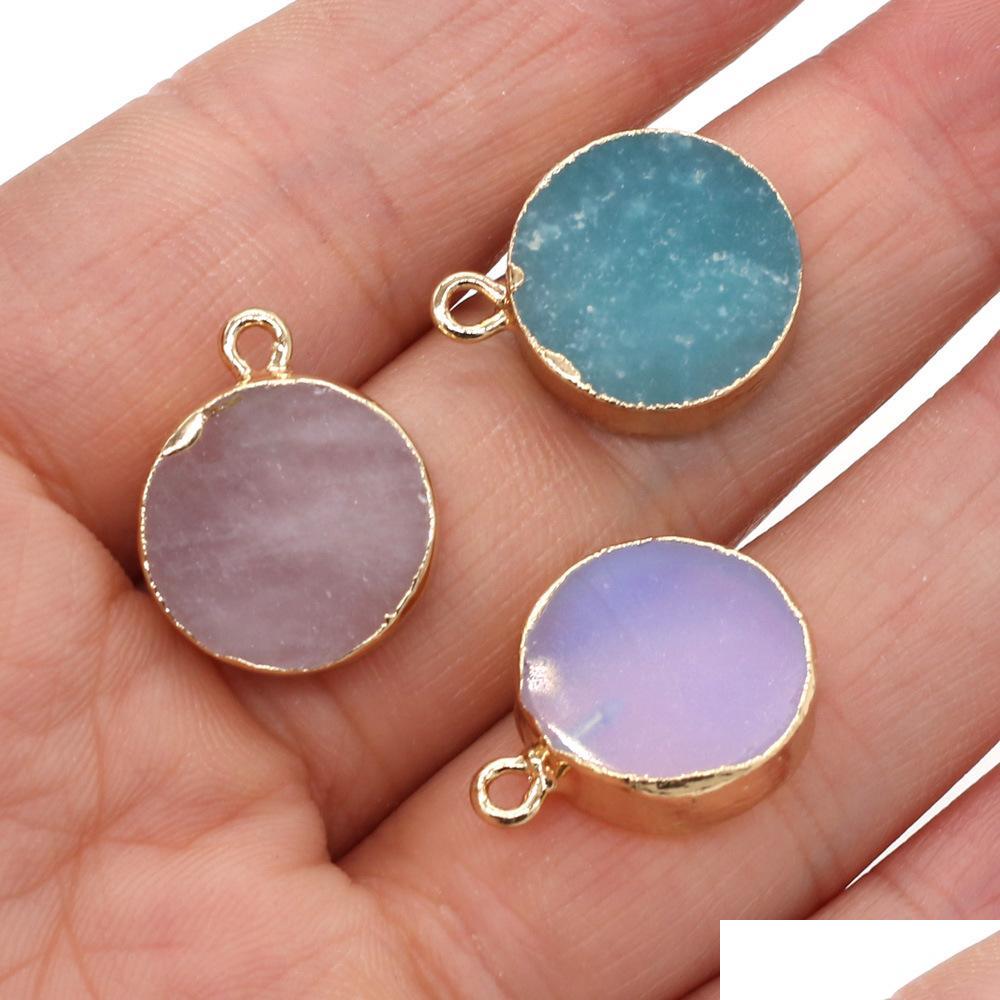 

Charms Semi-Precious Stone Charms Reiki Healing Chakra Rose Quartz Crystal Pendant For Necklace Jewelry Making 15X20Mm Drop Delivery Dhbgo