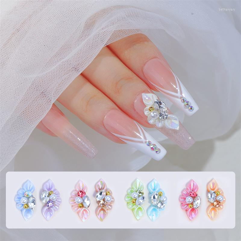 

Nail Art Decorations Resin Flower Design 3D Kawaii Style Cherry/Flower/Bow Rhinestones Charms DIY Diamond Accessories