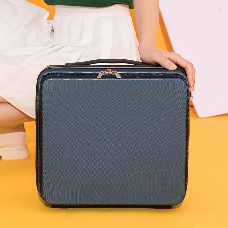 

Suitcases Student Luggage Lightweight Small Boarding Trolley Female Password Travel Case 18 Inch Mini Leather Suitcase