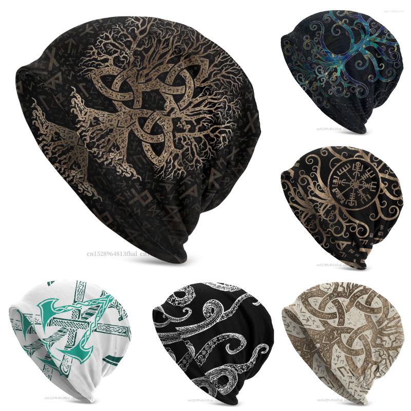 

Berets Viking Ragnar Lagertha Game Winter Warm Hats Vegvisir And Tree Of Life Knit Hat Bonnet Special Skullies Beanies Caps, Auburn