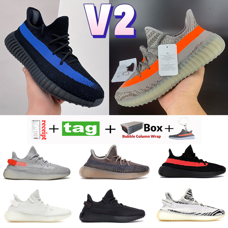 Mens V2 Running Shoes dazzling blue Beluga reflective Sand Taupe sneaker KW west zebra cream white earth core black red Fashion men women sneakers Sports trainers