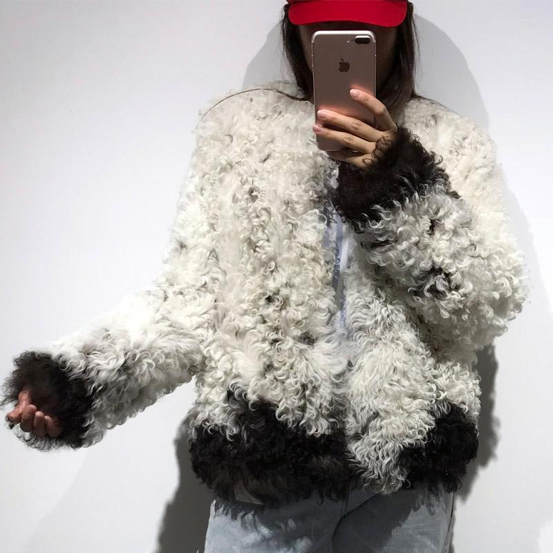 

Women' Leather Suede Jacket Women Real Lamb Skin Shearling Fur, Multi
