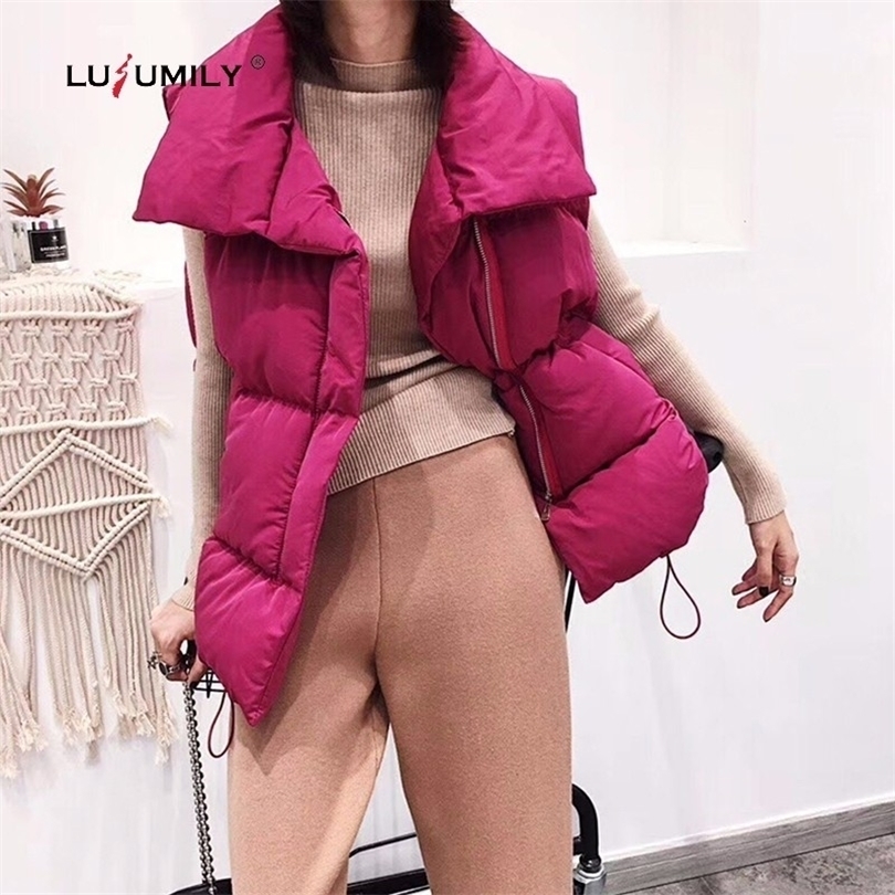 

Womens Vests Lusumily Winter Warm Vest Women Sleeveless Jacket Light Warm Waistcoat Down Vest Female Sleeveless Coat Thick Waistcoat Top 221010, Beige