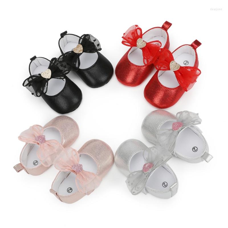 

Athletic Shoes Infant Toddler Baby Girl PU Leather Princess Spring Summer Bowknot Soft Sole Non-slip First Walkers