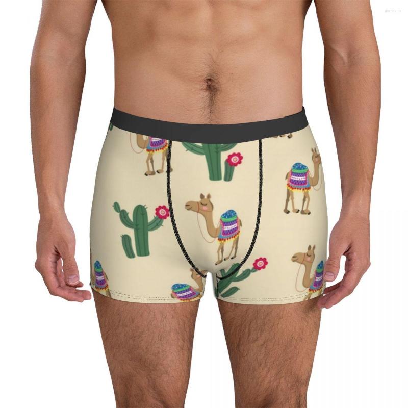 

Underpants Desert Print Underwear Colorful Camels Cactus Pouch Boxer Shorts Printed Brief Breathable Men Panties Plus Size 2XL, 10