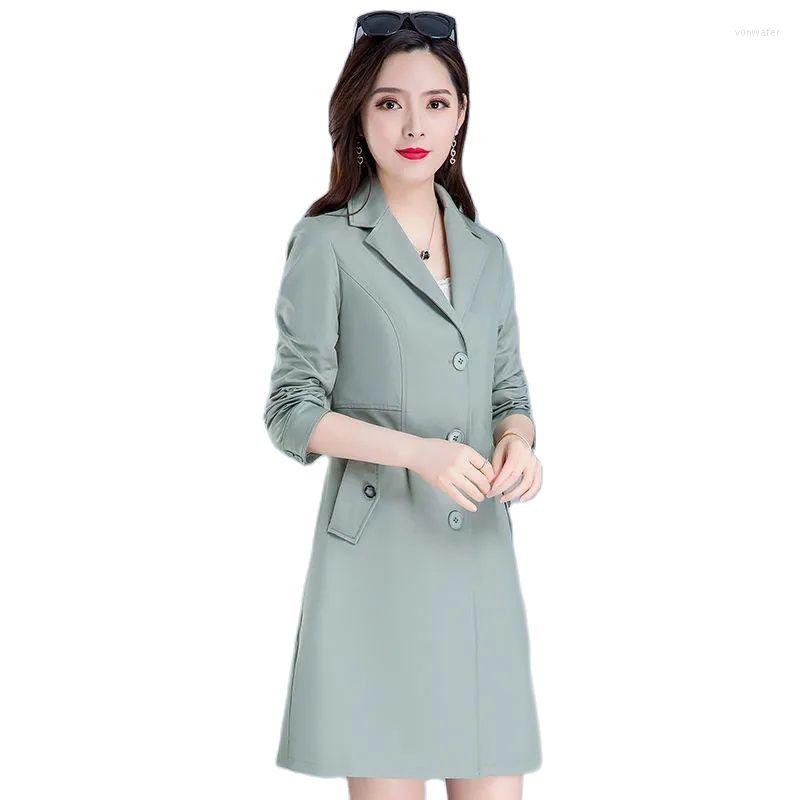 

Women's Trench Coats Casaco Feminino High-End Windbreaker Outerwear Female Single-Breasted Mid-Length Women Coat 2022 Spring Autumn, Khaki