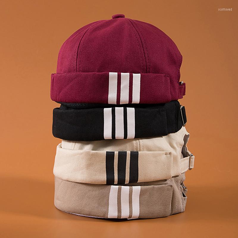 

Berets Men's Summer Cotton Brimless Skullies Cap Vintage Urban Unique Street Portable Docker Hats Multipurpose Miki Women Beanie Hat, Black