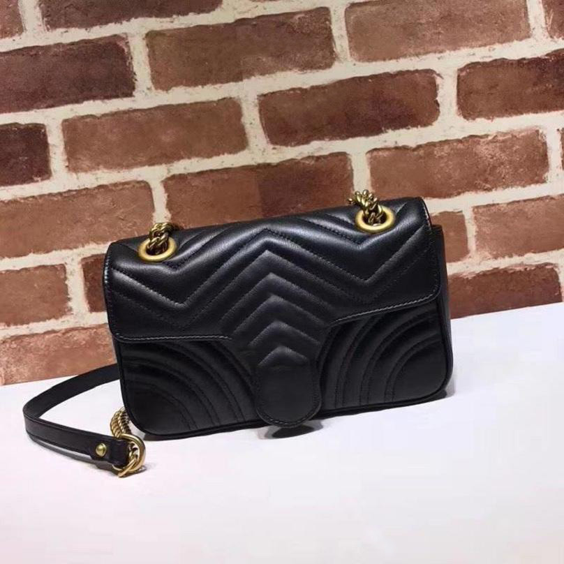 

3A Quality Designer bags Luxury women tote bag Crossbody handbag Wave pattern chain top wallet Ladies handbags leather womens Designers shoulder bag fashion purses, Black