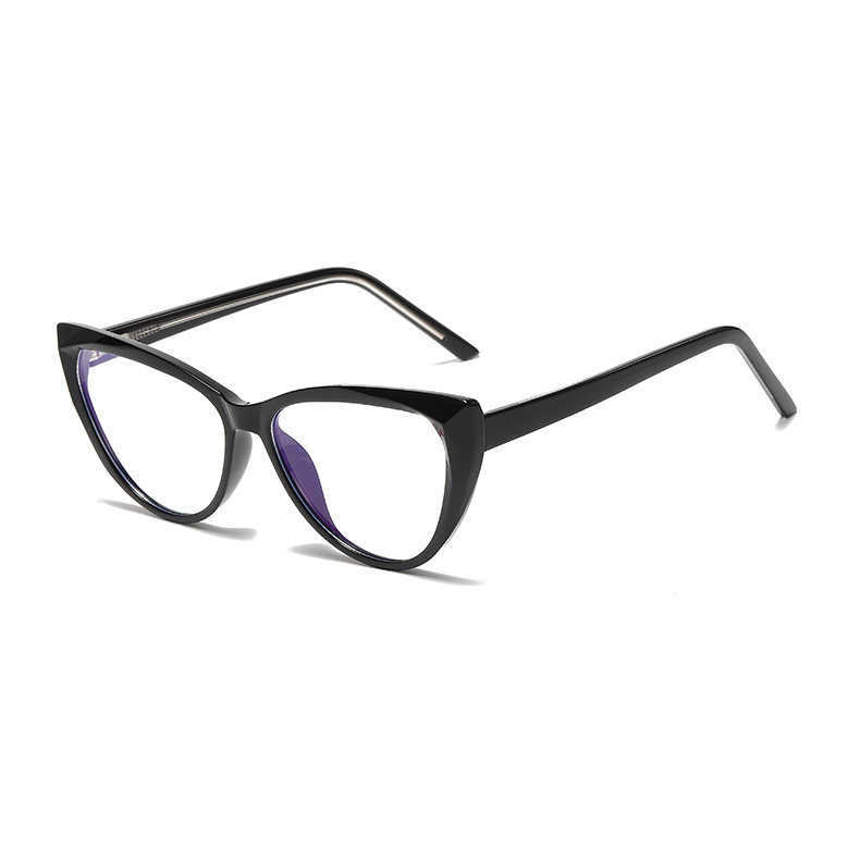 

TR90 Anti Blue Light Big Cat Eye Glasses Frames Women Optical Fashion Computer EyeGlasses Y0831