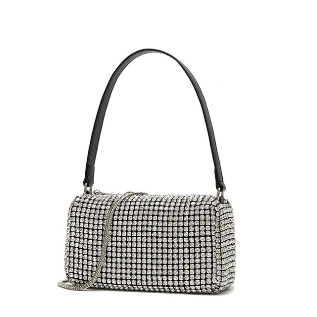 

Women Totes Diamond Hobo-bag For 2022 Female Clutch Design Brand Luxury Shoulder Bags Handbag Leather PU Shiny Messenger Bag, No logo