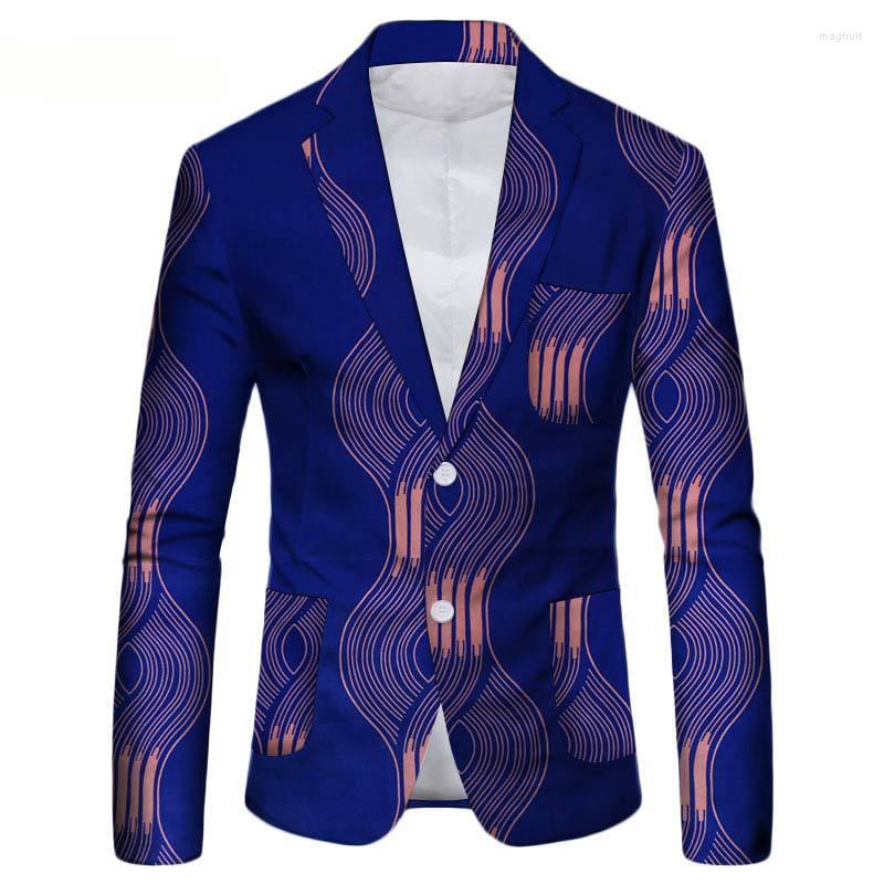 

Men's Suits Men's Cotton African Batik Printed Casual Suit Jackets Fashion Slim Trend Youth