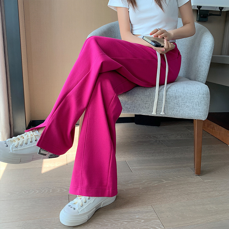 

Women's Pants s Dragon colored wide leg pants summer sports and leisure mopping split little tall fried street 221011, Bright white