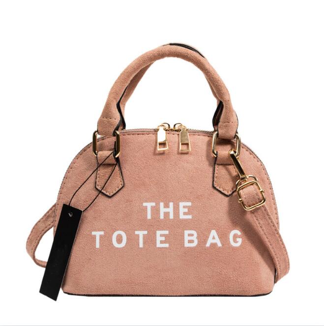 

New PU Leather Suede Shell Bag Simple Letters Letter Women's Underarm Bags Autumn and Winter Designer Purses and Handbag, As pic