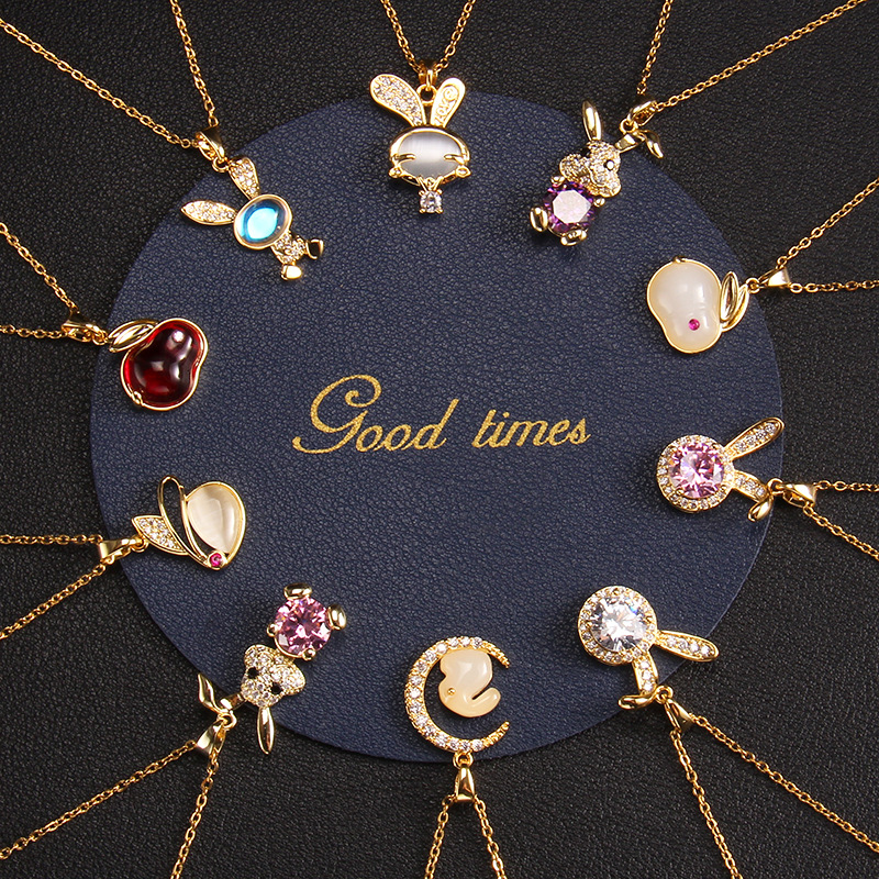 

Pendant Necklaces Rabbit Luxury Necklace Designers Jewelry Diamonds Necklace Women Fashion Titanium Steel Gold-Plated Never Fade Not Allergic; Store/21621802