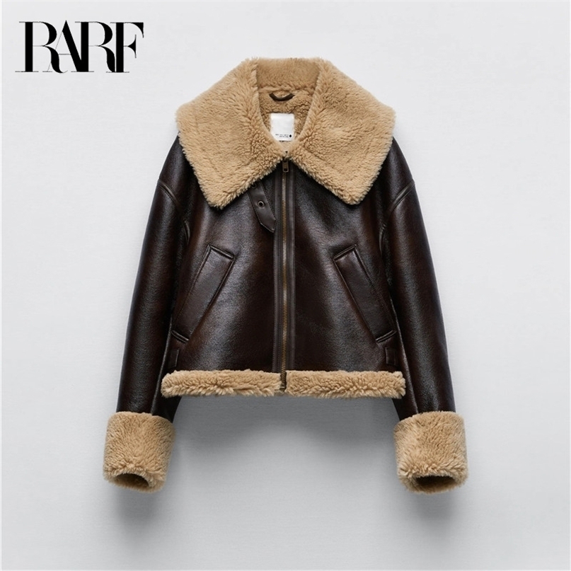 

Women' Jackets Sided jacket Winter Lambskin Faux fur Effect Doublesided with Extra warmth 221010, M brown