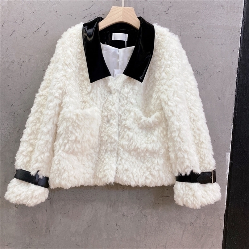 

Women s Fur Faux Autumn and winter fur coat winter festival long sleeve jacket 221010, White