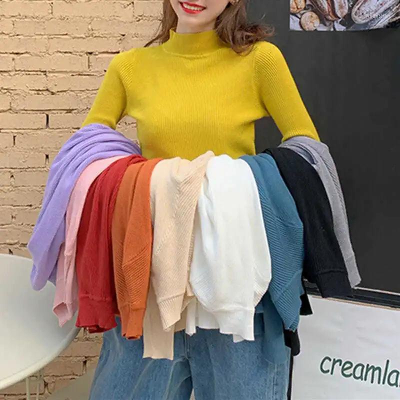 

Women's Sweaters Lucyever Turtleneck Sweater Pullover Women Autumn Winter Casual Long Sleeve Basic Woman Solid Color Slim Fit Knitted Top, Black