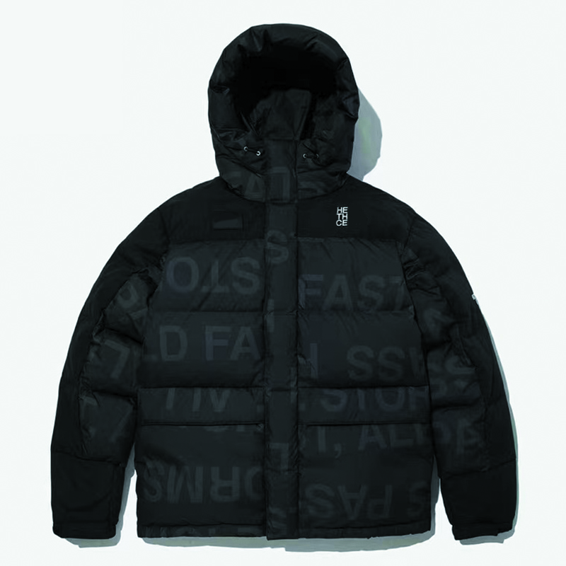 

Men' down coat winter parka cotton coats High Street casual Parkas badge decoration stuffed skull co-branded clothing Outerwear Letter Print black Puffer Jackets