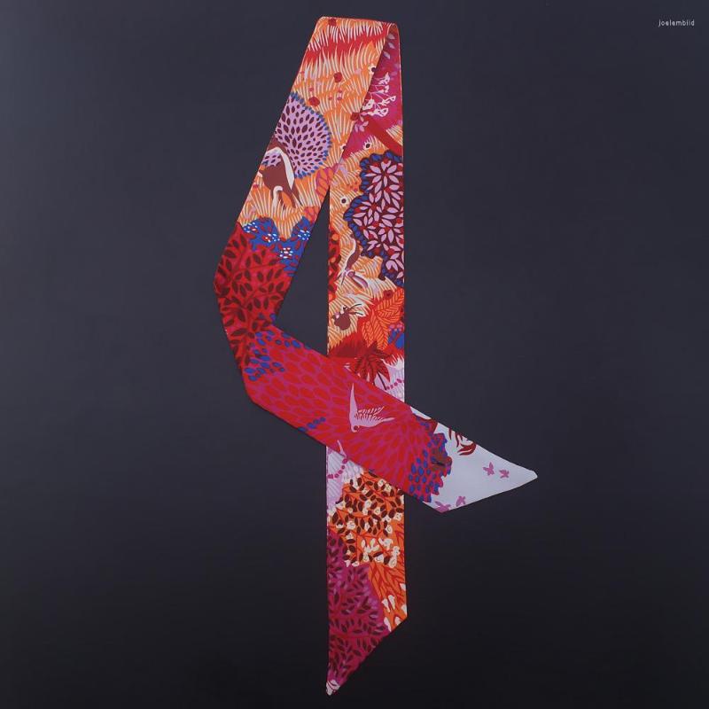 

Scarves Silk Scarf For Women Print Bag Strap Brand Handle Ribbons Woman Fashion Accessories Ribbon
