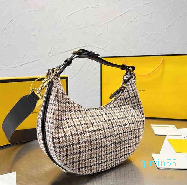 

Evening Bags Half Moon Women HoboUnderarm Fabric Wrist bag Leather Vintage, 04