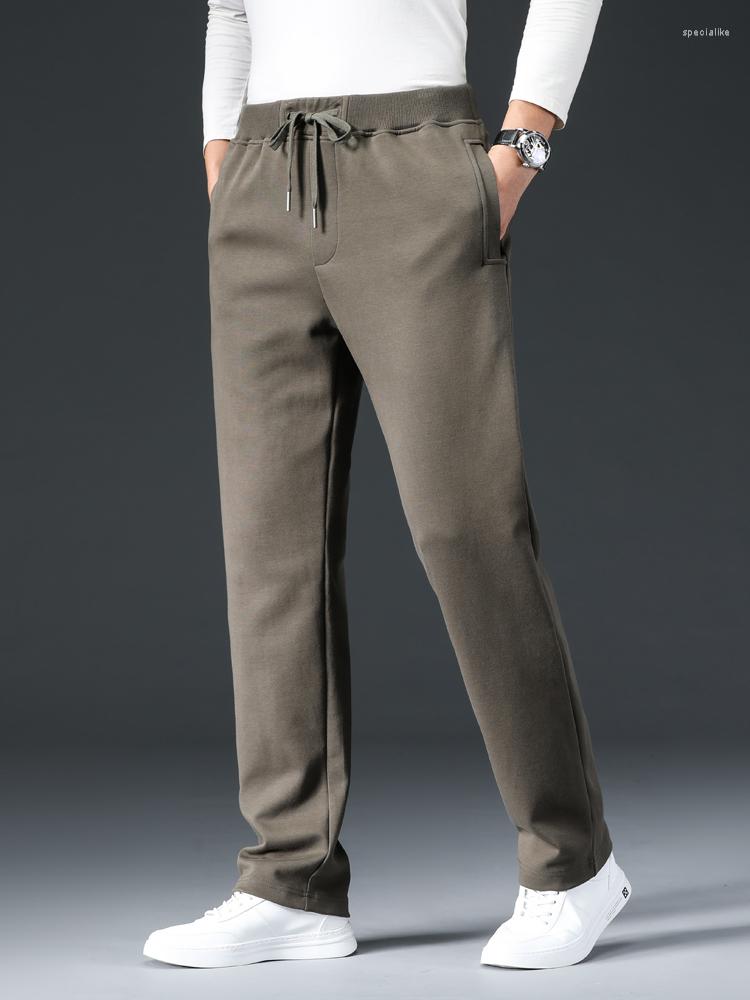 

Men's Pants Spring Summer Zip Pockets Long Sweatpants Men Sportswear Breathable Cotton Solid Casual Track Big Size Straight Trousers, Black