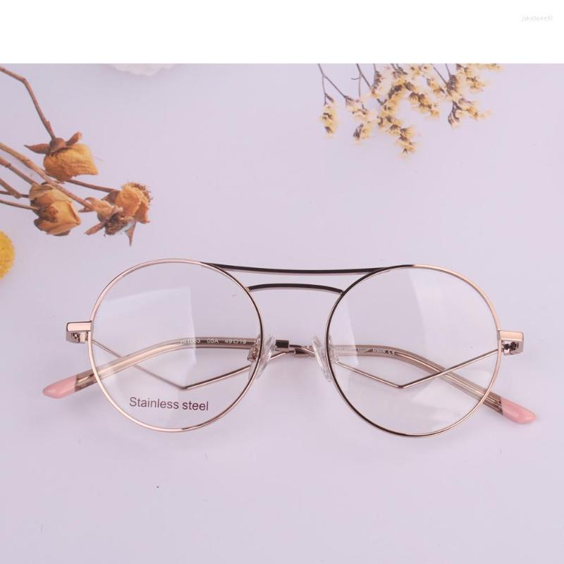 

Sunglasses Frames Round Students Optical Glasses Women Super Light Eyeglasses Man Wire Temples Fold Bend Metal Can Put Myopia Lens Gafas