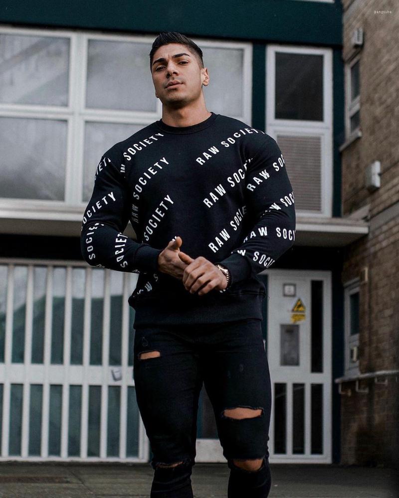 

Men's T Shirts Spring And Autumn Casual Long Sleeve Cotton T-shirt Men Crossfit Gym Workout Loose Bandana Shirt Male Sport Training Tops, Black