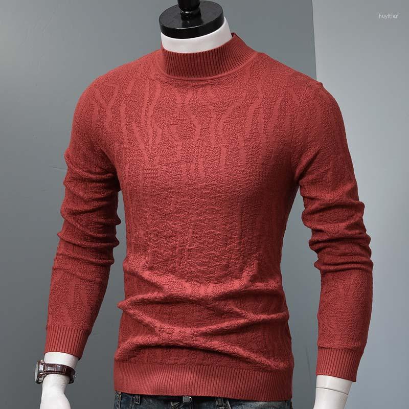 

Men's Sweaters Half Turtleneck Knitted Sweater Winter Men Pullover Fashion Black Slim Fit Jersey