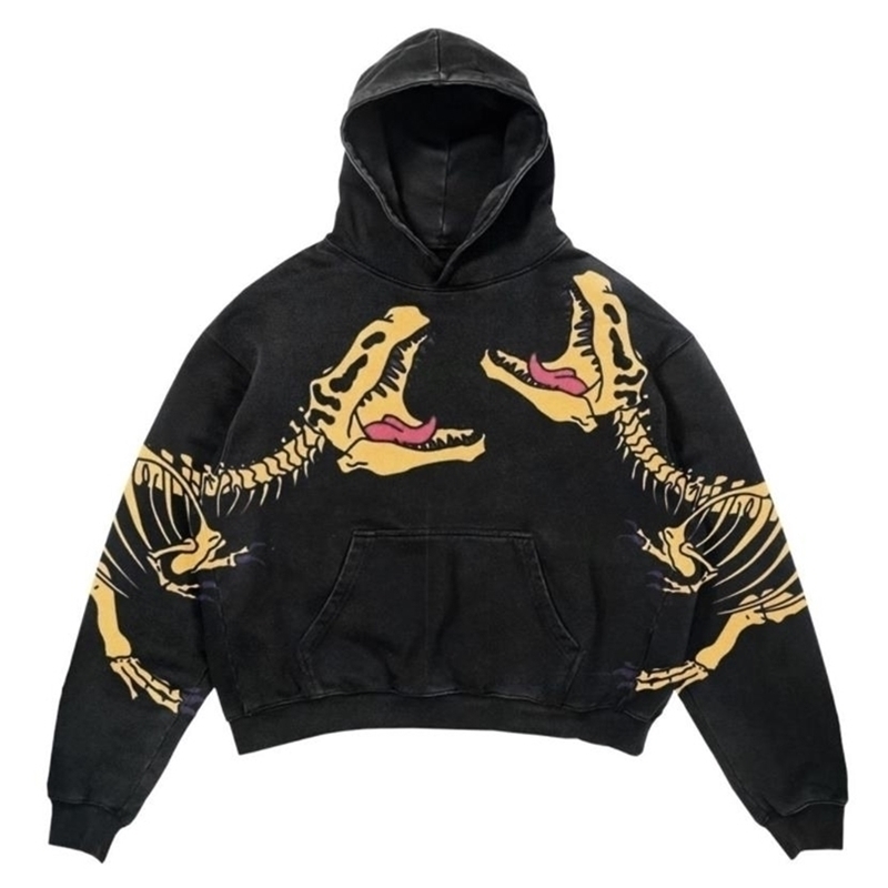 

Womens Hoodies Sweatshirts Dinosaur Print Street Hip Hop Teen Clothing Vintage Oversized Hoodie Fashion Loose Gothic Unisex Tops 221010, 01