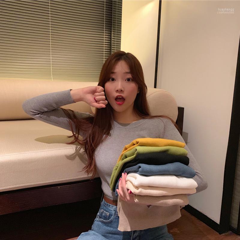 

Women's Sweaters Women's 2022 Autumn And Winter Sweater Round Neck Striped Slim Pullover Korean Clothing All-match, Sku-05-black