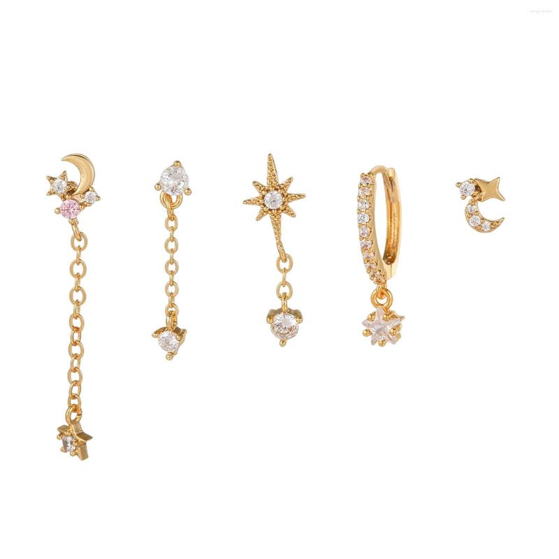 

Hoop Earrings 5 Count Teen Girls Dangle Ear Studsl Engagements Mother Day Gift