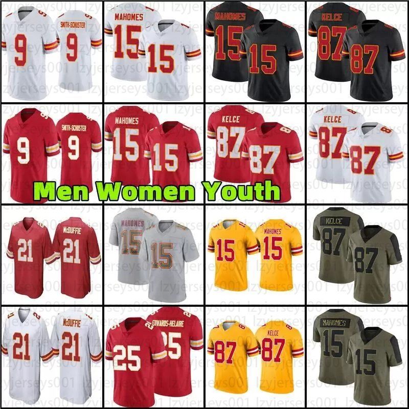 

15 Patrick Mahomes Football Kansas''City''Chiefs''JuJu Smith-Schuster Travis Kelce Nick Bolton Jaylen Watson Chris Jones Edwards-Helaire, 2022 custom kid jersey