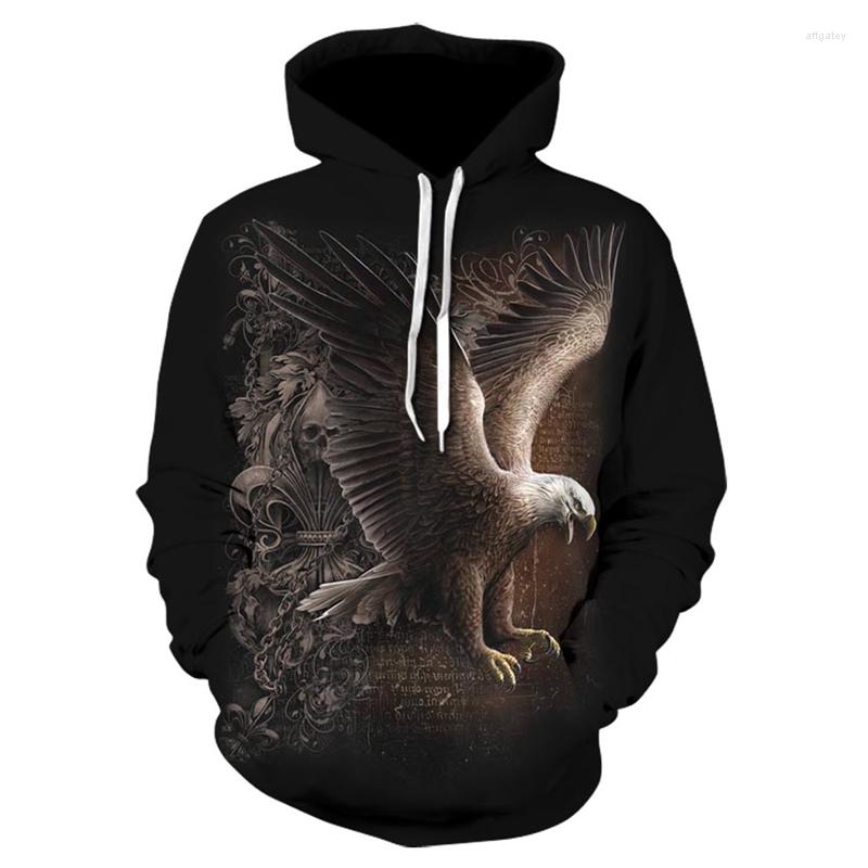 

Men's Hoodies Unisex Printed Eagle Show Hooded Sweatshirt Street Casual Zipper Hoodie, Picture color