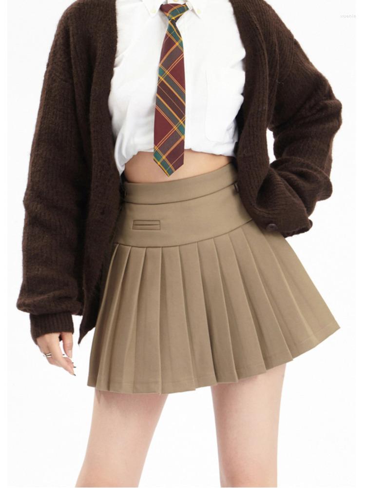 

Skirts Women Pleated Mini Skirt With Fake Pocket Front Y250, Black