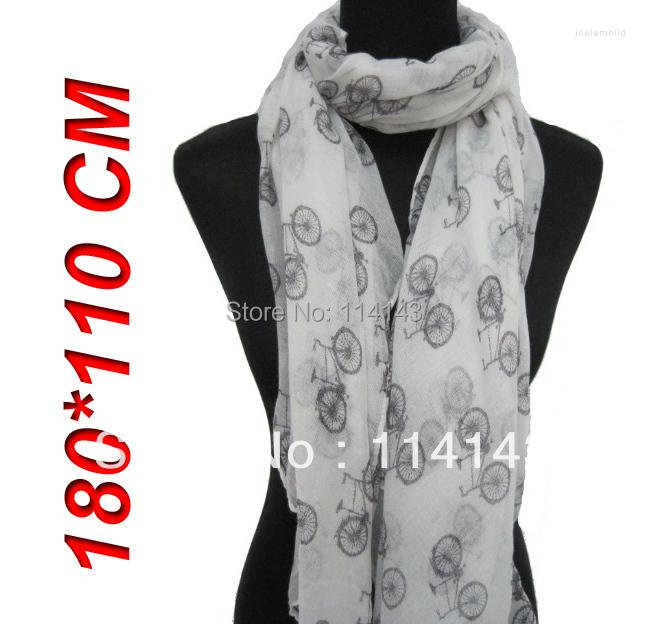 

Scarves Vintage Bicycle Print Women's Scarf Autumn Winter Big Shawls Wrap 180 110cm
