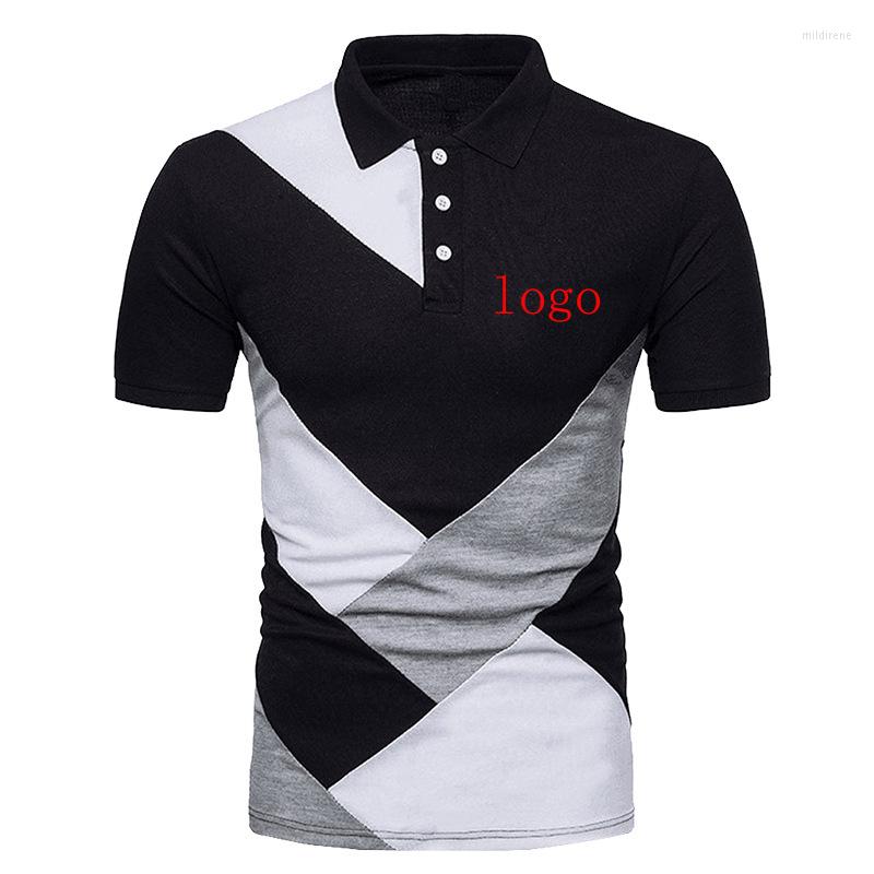 

Men' Polos Logo Customization 2022 Summer Stitching Comfortable Printing Harajuku Slim Fit Tops Sweatshirt T-shirt