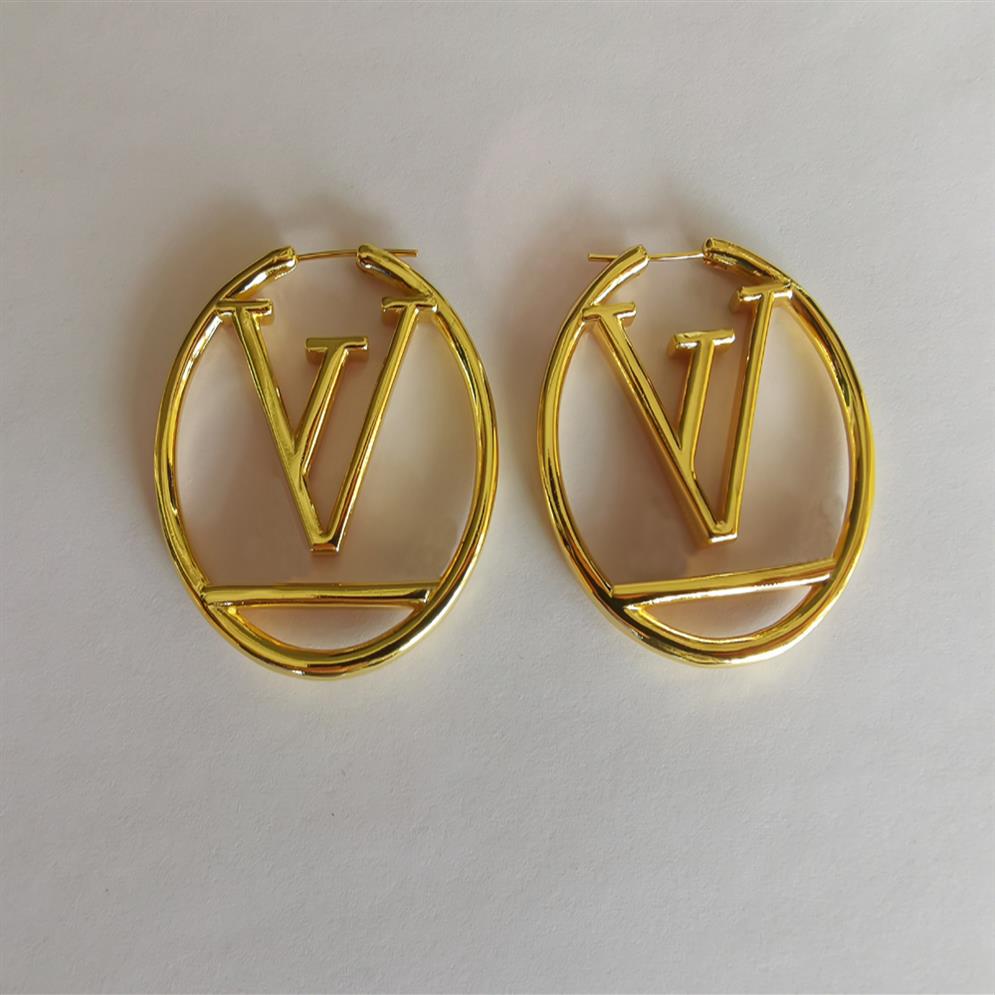 

2022 gold hoop earrings for lady Women Party Wedding Lovers gift engagement Jewelry Bride2989