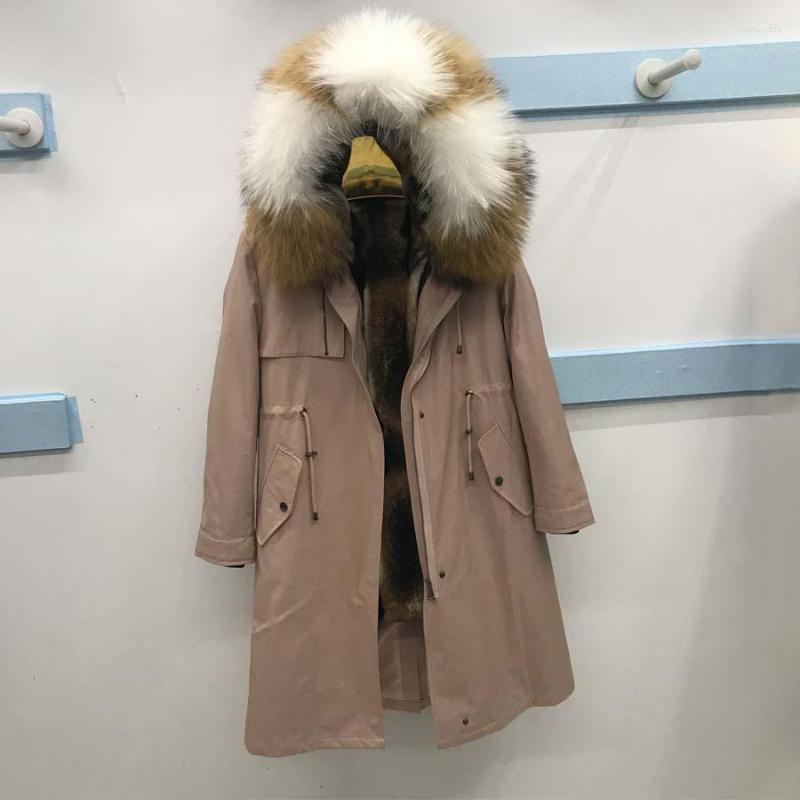 

Women' Fur Genuine Winter Warm Jacket Parka Outerwear Natural Raccoon Collar Hood Liner Detachable